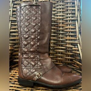 Milano Quilted Brown Leather Boots in size 8.5. Great condition!